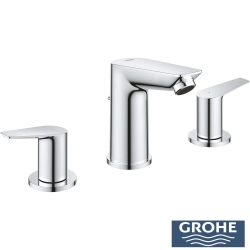 Grohe - Grohe BauEdge 3 Delikli Ankastre Lavabo Bataryası, Sifon Kumandalı