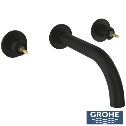 Grohe - Grohe Atrio Private Collection 3 Delikli Ankastre Lavabo Bataryası (Sıva Üstü Grubu) Hayalet Siyah