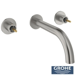 Grohe - Grohe Atrio Private Collection 3 Delikli Ankastre Lavabo Bataryası (Sıva Üstü Grubu) Saten Çelik