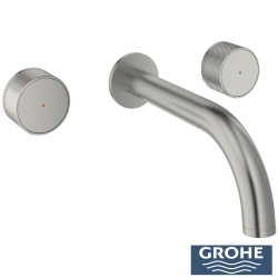 Grohe - Grohe Atrio Private Collection 3 Delikli Ankastre Lavabo Bataryası (Sıva Üstü Grubu) Saten Çelik