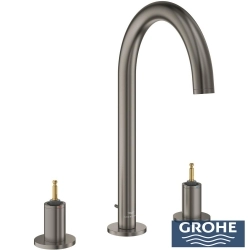 Grohe - Grohe Atrio Private Collection 3 Delikli Ankastre Sifon Kumandalı Lavabo Bataryası (L-Boy), Saten Grafit