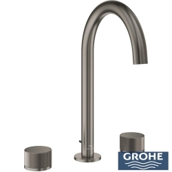 Grohe - Grohe Atrio Private Collection 3 Delikli Ankastre Lavabo Bataryası, Sifon Kumandalı (L-Boy), Saten Grafit