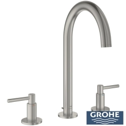 Grohe - Grohe Atrio 3 Delikli Ankastre Lavabo Bataryası, Sifon Kumandalı, Saten Çelik