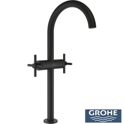 Grohe - Grohe Atrio Tezgah Üstü Lavabo Bataryası, Sifon Kumandalı, Hayalet Siyah