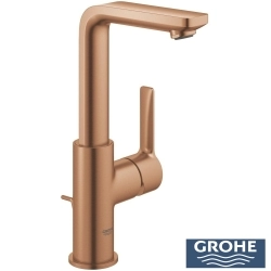 Grohe - Grohe Lineare Yüksek Lavabo Bataryası, Sifon Kumandalı, Fırçalı Bakır