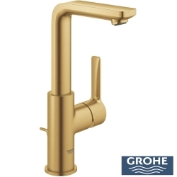 Grohe - Grohe Lineare Yüksek Lavabo Bataryası, Sifon Kumandalı, Fırçalı Altın