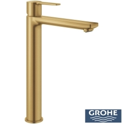 Grohe - Grohe Lineare Tezgah Üstü Lavabo Bataryası, Fırçalı Altın