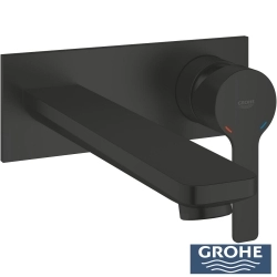 Grohe - Grohe Lineare Ankastre 2 Delikli Lavabo Bataryası (Sıva Üstü Grubu), Mat Siyah