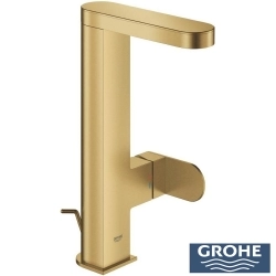 Grohe - Grohe Plus Yüksek Lavabo Bataryası, Sifon Kumandalı, Fırçalı Altın