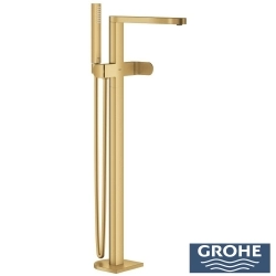Grohe - Grohe Plus Yerden Küvet Bataryası (Sıva Üstü Grubu), Fırçalı Altın - 23846GN4