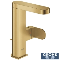Grohe - Grohe Plus Yüksek Lavabo Bataryası, Sifon Kumandalı, Fırçalı Altın (M Boy)
