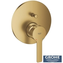 Grohe - Grohe Lineare Ankastre Banyo/Duş Bataryası (Sıva Üstü Grubu), 2 Yollu, Fırçalı Altın