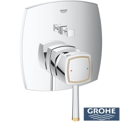 Grohe - Grohe Grandera Ankastre Banyo/Duş Bataryası, Tepe ve El Duşu Seti, Krom-Altın