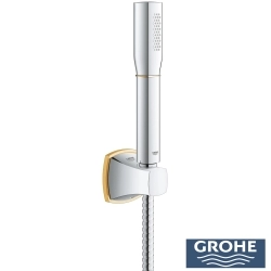 Grohe - Grohe Grandera Ankastre Banyo/Duş Bataryası, Tepe ve El Duşu Seti, Krom-Altın