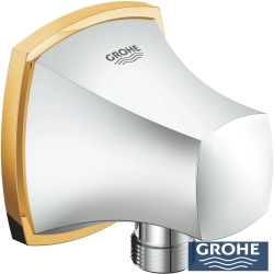 Grohe - Grohe Grandera Ankastre Banyo/Duş Bataryası, Tepe ve El Duşu Seti, Krom-Altın