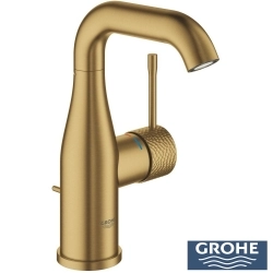 Grohe - Grohe Essence New Lavabo Bataryası, Sifon Kumandalı, İşlenmiş Fırçalı Altın