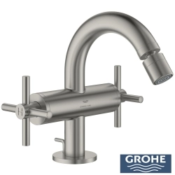 Grohe - Grohe Atrio Sifon Kumandalı Bide Bataryası (M-Boy), Saten Çelik - 24353MS0