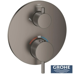 Grohe - Grohe Atrio Termostatik Banyo/Duş Bataryası (Sıva Üstü Grubu), 2 Yollu, Saten Grafit