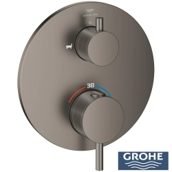 Grohe - Grohe Atrio Termostatik Banyo/Duş Bataryası (Sıva Üstü Grubu), 2 Yollu, Saten Grafit