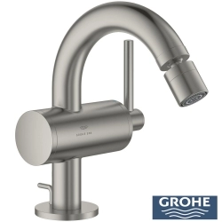 Grohe - Grohe Atrio Sifon Kumandalı Bide Bataryası (M-Boy), Saten Çelik - 24364MS0