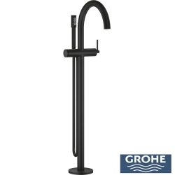 Grohe - Grohe Atrio Tek Yerden Küvet Bataryası (Sıva Üstü Grubu), Hayalet Siyah - 24368KF0