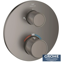 Grohe - Grohe Atrio Private Collection Ankastre Termostatik Banyo Bataryası (2 Yollu, Sıva Üstü Grubu), Saten Grafit