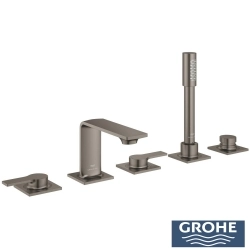 Grohe - Grohe Allure 5 Delikli Ankastre Küvet Bataryası, Saten Grafit - 25221MG1