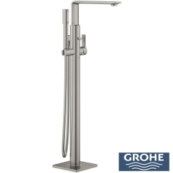 Grohe - Grohe Allure Ankastre Yerden Küvet Bataryası (Sıva Üstü Grubu), Saten Çelik - 25222MS1