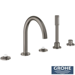 Grohe - Grohe Atrio Private Collection 5 Delikli Ankastre Küvet Bataryası (Sıva Üstü Grubu), Saten Grafit - 25224MG0