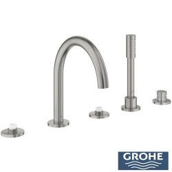 Grohe - Grohe Atrio Private Collection 5 Delikli Ankastre Küvet Bataryası (Sıva Üstü Grubu), Saten Çelik - 25224MS0