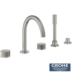 Grohe - Grohe Atrio Private Collection 5 Delikli Ankastre Küvet Bataryası (Sıva Üstü Grubu), Saten Çelik - 25226MS0
