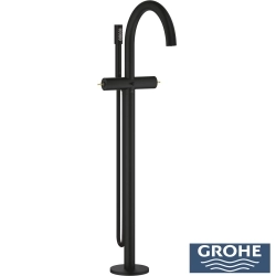 Grohe - Grohe Atrio Private Collection Tek Yerden Küvet Bataryası (Sıva Üstü Grubu), Hayalet Siyah - 25227KF0
