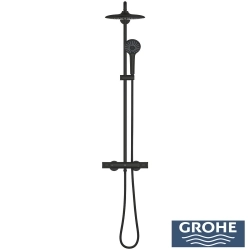 Grohe - Grohe Vitalio Joy System 260 Kolonlu Duş Paneli, Termostatik Duş Bataryası ile Birlikte, Mat Siyah