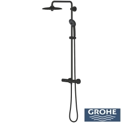 Grohe - Grohe Vitalio Joy System 260 Kolonlu Duş Paneli, Termostatik Duş Bataryası ile Birlikte, Mat Siyah