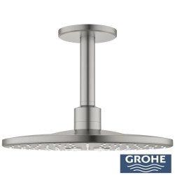 Grohe - Grohe Rainshower SmartActive 310 Tepe Duşu Seti, 31 cm, Saten Çelik
