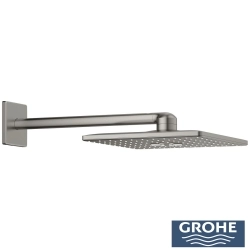 Grohe - Grohe Rainshower SmartActive 310 Cube Tepe Duşu Seti, 31 cm, 2 Akışlı, Saten Çelik