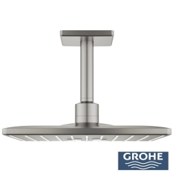 Grohe - Grohe Rainshower Mono 310 Cube Tepe Duşu Seti, 2 Akışlı, Saten Çelik