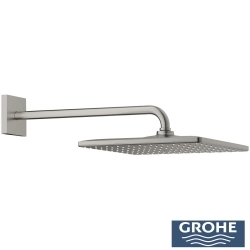 Grohe - Grohe Rainshower Mono 310 Cube Tepe Duşu Seti, 31 cm, Tek Akışlı, Saten Çelik