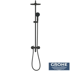 Grohe - Grohe Tempesta System 250 Duvara Monte Duş Bataryalı Duş Kolonu, Mat Siyah