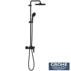 Grohe - Grohe Tempesta System 250 Duvara Monte Duş Bataryalı Duş Kolonu, Mat Siyah