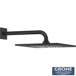 Grohe - Grohe Rainshower Aqua Tepe Duşu Seti, 25 cm, Tek Akışlı, Hayalet Siyah