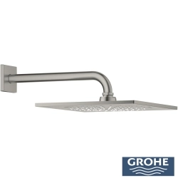 Grohe - Grohe Rainshower Aqua Tepe Duşu Seti, 25 cm, Tek Akışlı, Saten Çelik