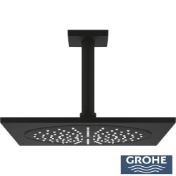 Grohe - Grohe Rainshower Aqua Tavandan Tepe Duşu Seti, Tek Fonksiyonlu, 142 mm, Hayalet Siyah