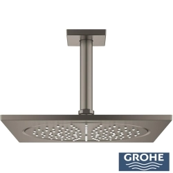 Grohe - Grohe Rainshower Aqua Tavandan Tepe Duşu Seti, Tek Fonksiyonlu, 142 mm, Saten Grafit