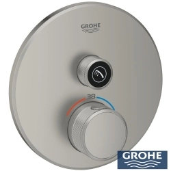 Grohe - Grohe Grohtherm SmartControl Ankastre Termostatik Duş Bataryası (Sıva Üstü Grubu), Saten Çelik - 29118MS0