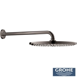 Grohe - Grohe Grohtherm 2 Yollu SmartControl Ankastre Termostatik Banyo Bataryası, Yuvarlak Tepe ve El Duşu Seti, Sert Grafit