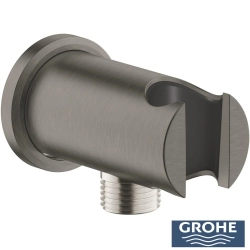 Grohe - Grohe Grohtherm 2 Yollu SmartControl Ankastre Termostatik Banyo Bataryası, Yuvarlak Tepe ve El Duşu Seti, Fırçalı Sert Grafit