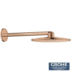 Grohe - Grohe Grohtherm 2 Yollu SmartControl Ankastre Termostatik Banyo Bataryası ve Yuvarlak Tepe Duşu Seti, Bakır