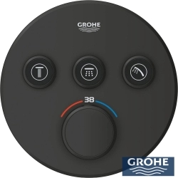 Grohe - Grohe Grohtherm SmartControl Ankastre Termostatik Banyo/Duş Bataryası (Sıva Üstü Grubu), 3 Yollu, Mat Siyah