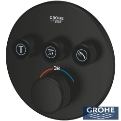 Grohe - Grohe Grohtherm SmartControl Ankastre Termostatik Banyo/Duş Bataryası (Sıva Üstü Grubu), 3 Yollu, Mat Siyah